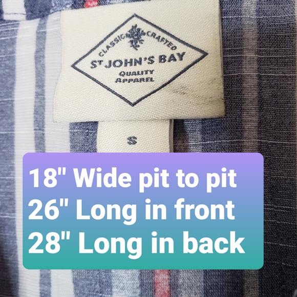 St John's Bay Top Sleeveless Striped Blue and White Women's Size Small NWT - Picture 6 of 15